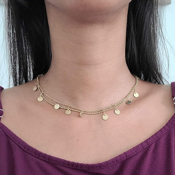 Bohemian Layered Disc Necklace - Picture 1 of 10